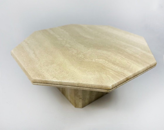 Image 1 of Vintage 1970s hexagonal coffee table in travertin