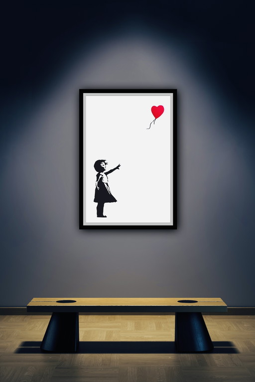 Banksy: "Chica con globo". Gran formato. 