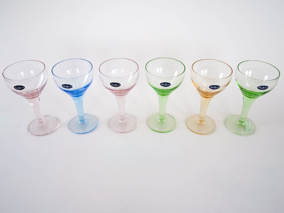 Image 1 of Set dessertkommen, Italiaans design, jaren 70, vervaardigd door Luigi Bormioli.