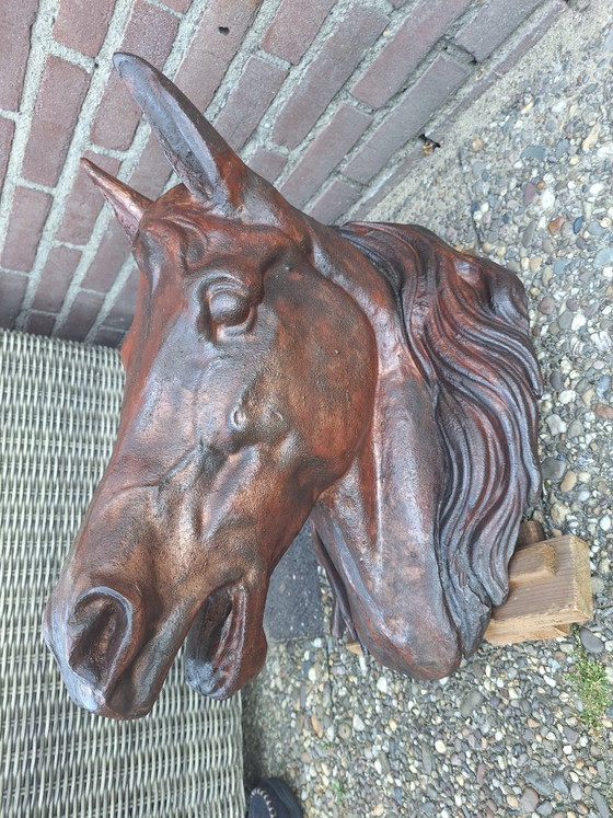 Image 1 of Antique Cast Iron Horse Head