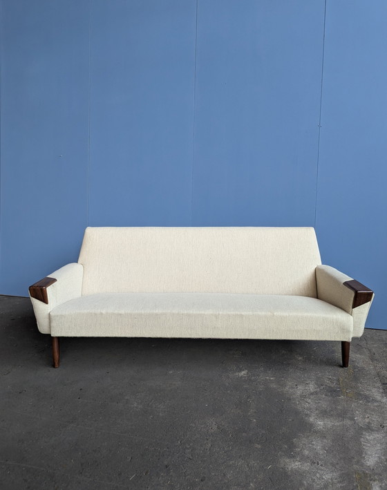 Image 1 of Canapé en teck et laine style Mid-Century - Danemark, années 1960