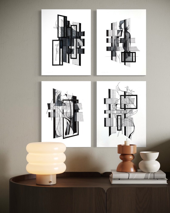 Image 1 of Eugène Eechaut (1928-2019) - 4 works, ink on paper 1982-1984