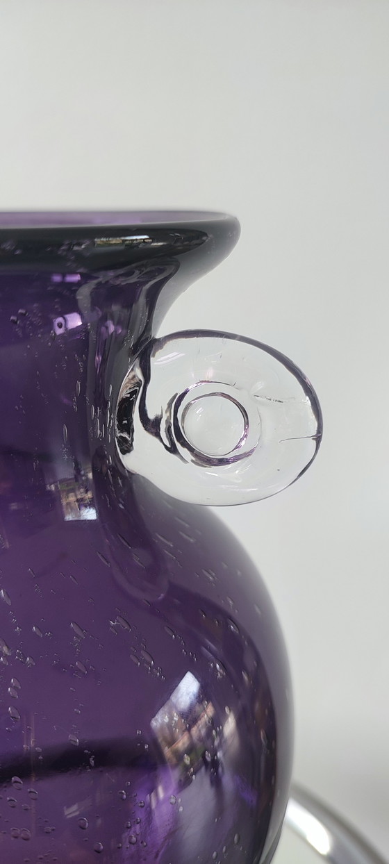 Image 1 of Vase italien vintage en verre d'art soufflé