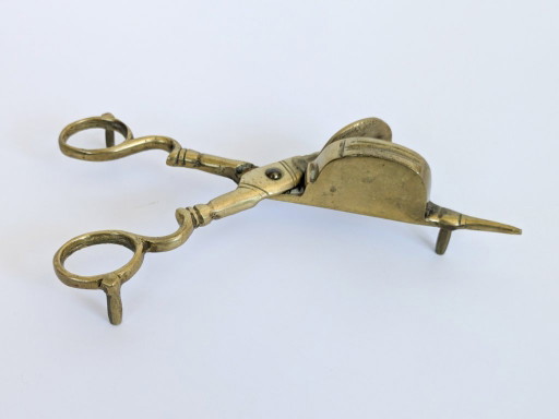 Spegnicandele vintage in ottone a forma di forbici – decoratieve objecten, Brass (photo 2 of 15)