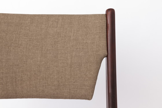Image 1 of Set of 4 Vintage Teak Chairs | 1960s-70s Mid-Century Modern Seating | Wide Backrest & Reupholstered Seats
