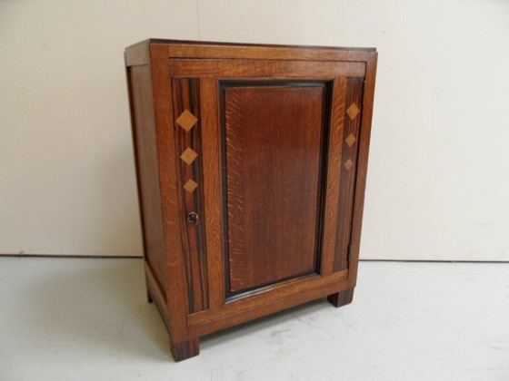 Image 1 of Art Deco one-door cabinet Amsterdam School