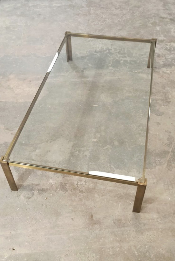 Image 1 of Vintage glass and brass coloured frame coffee table 