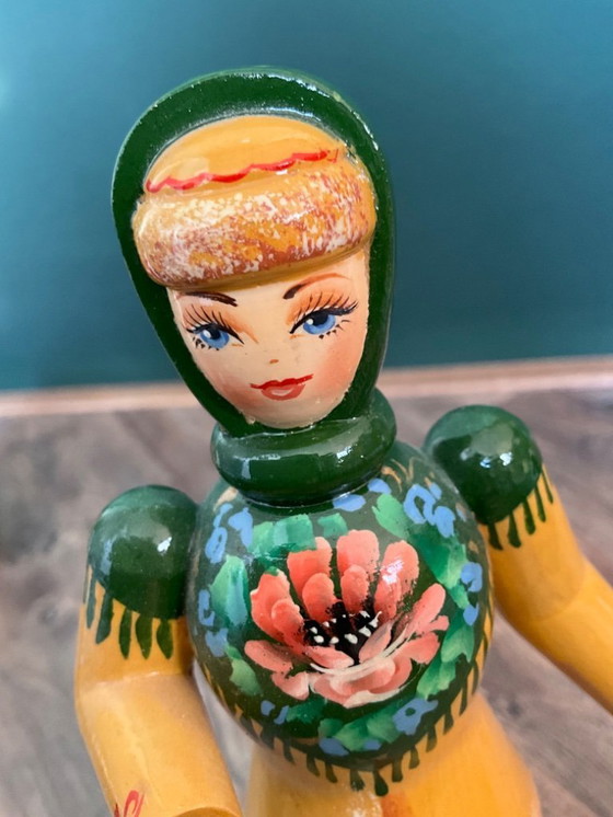 Image 1 of Bambole russe in legno/figure popolari, dipinte a mano e firmate (vintage)