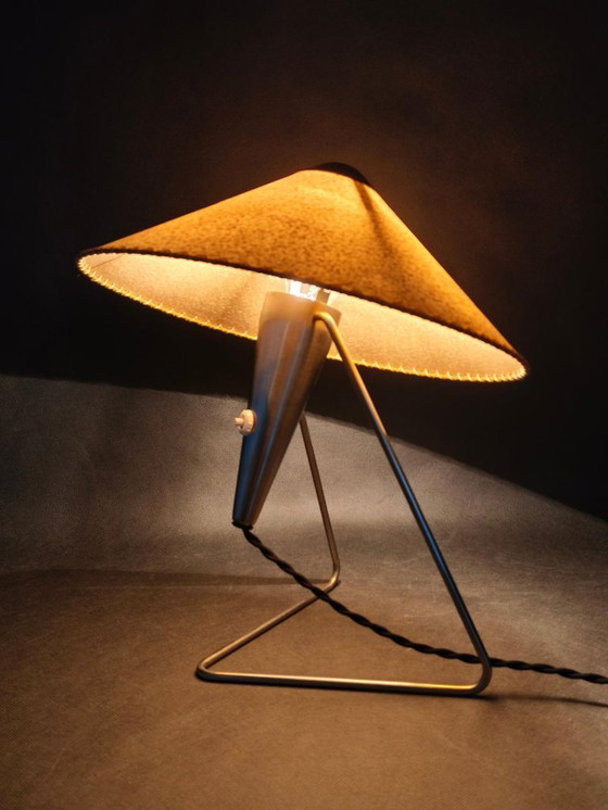 Image 1 of Lampe de table Helena Frantová, abat-jour en chrome et papier, Tchécoslovaquie, années 1960