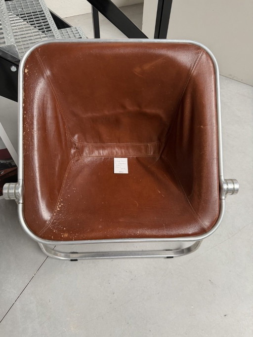 Chaise Giancarlo Piretti pour Castelli marron vintage