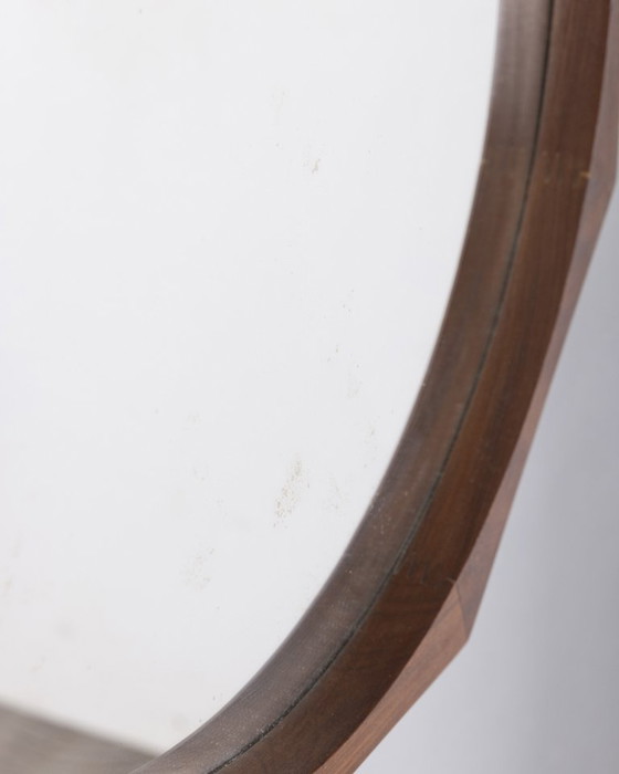 Image 1 of Vintage 70s hout en touw wandspiegel Italiaans ontwerp