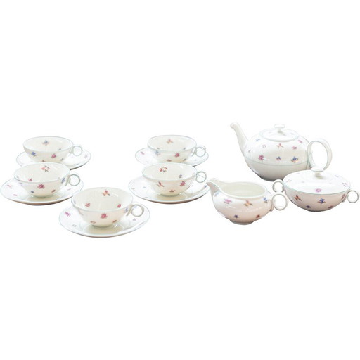 Set of 5 vintage Bohemian ivory cups, Germany 1930
