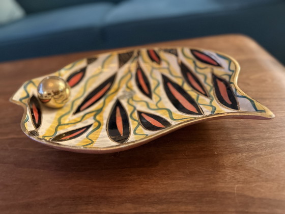 Image 1 of Handgeschilderde Keramieken schaal Hubert Bequet 