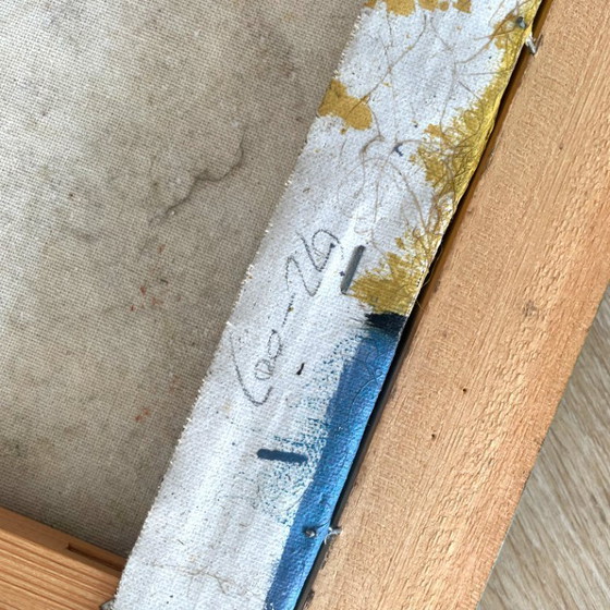 Image 1 of Bill B. Long Modernistisch Abstract Schilderij in Originele Regenbooglijst