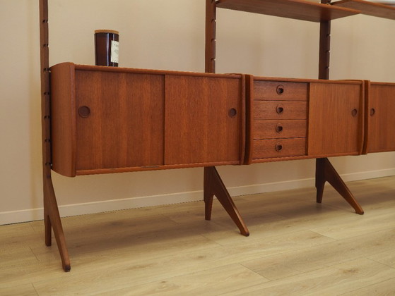 Image 1 of Teak modular shelving unit, Norwegian design, 1960s, manufactured by Blindheim Mobelfabrikk, designed by John Texmon & Einar Bli