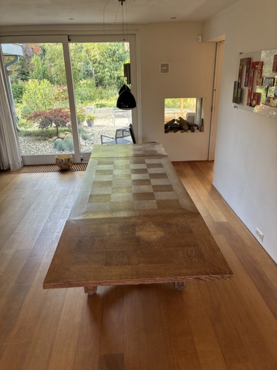 Vecchio lungo tavolo da pranzo/tavolo decorativo in rovere – Tavoli da pranzo, Legno (photo 5 of 5)