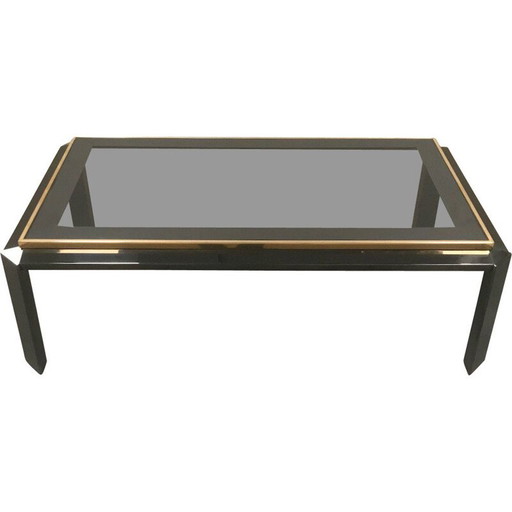 Vintage Couchtisch aus Messing und Glas von Fedam
