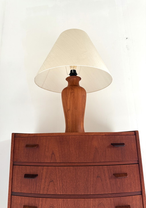 Vintage XL teak table lamp, Dyrlund '80s