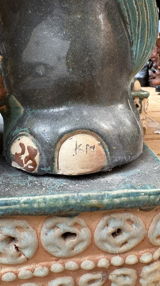 Paire de grands sièges de jardin en céramique émaillée chinoise en forme d'éléphant – Tables d'appoint (photo 4 of 12)