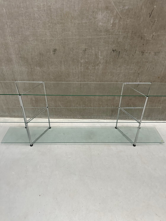 Scaffali a muro in vetro vintage IKEA NARR | Richard Clack, 1991, Metallo, Argentato (foto 8 di 9)