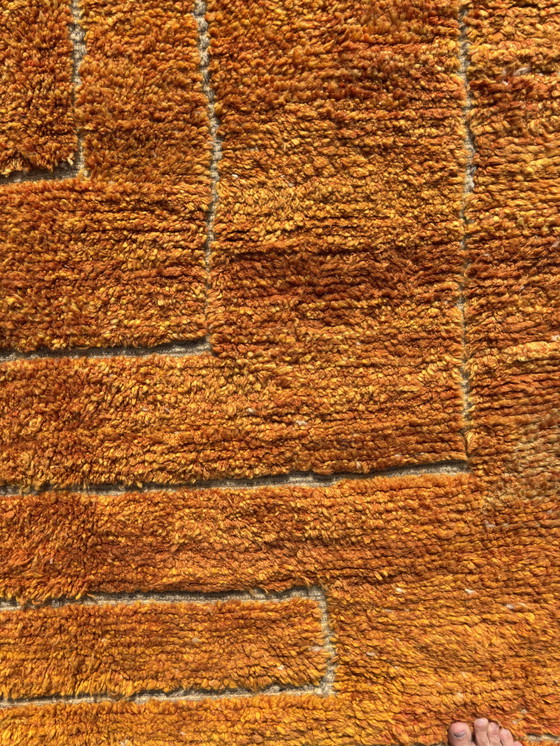 Image 1 of Zonsondergang Oranje Marokkaanse Mrirt Vloerkleed - 300x220 cm - Handgemaakt Wollen Berber Tapijt