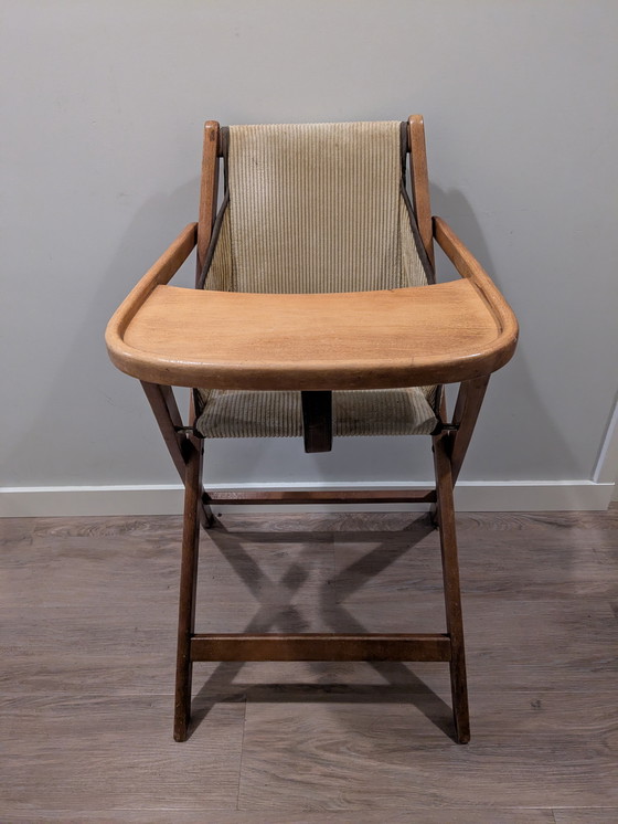 Image 1 of Vintage houten kinderstoel, Wehrli, inklapbaar antiek retro