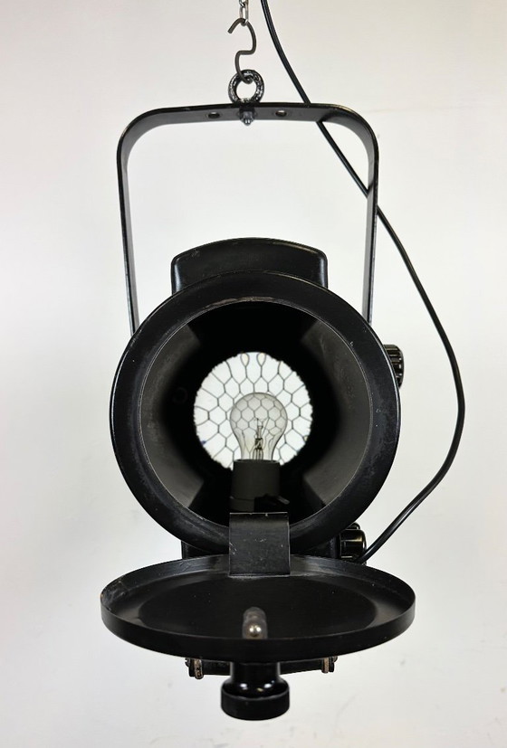 Image 1 of Grey Cast Aluminium Explosion Proof Lamp with Enameled Shade, 1970s