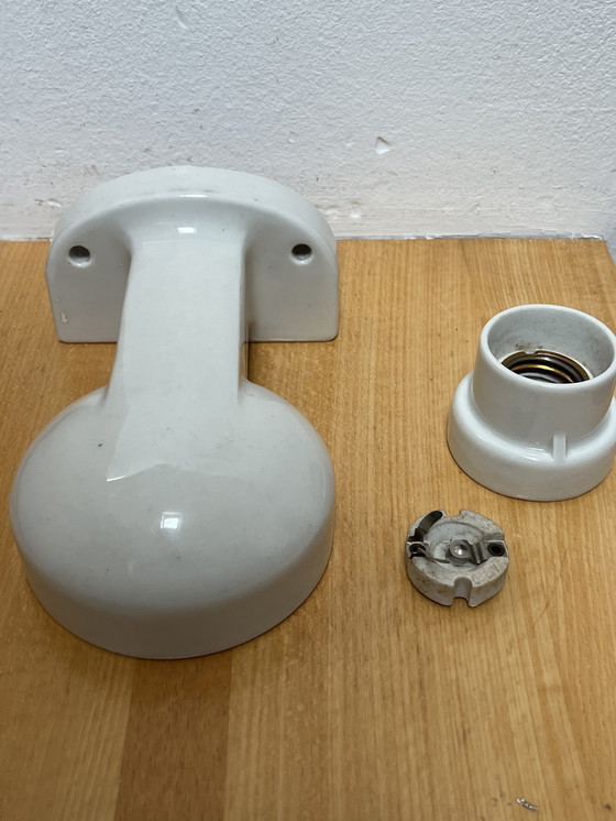 Image 1 of Lámpara de porcelana Bauhaus original de Siemens