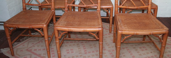 Image 1 of Set di 6 sedie vintage Chippendale in finto bambù (Jonathan Adler)