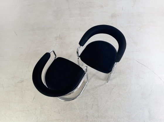 Image 1 of Set van 2 Bauhaus sledestoelen chroom midcentury vintage