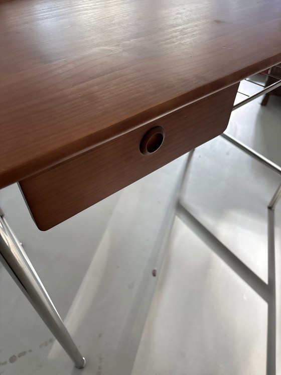 Skandinavischer Design-Schreibtisch – Chrom, Holz (photo 5 of 5)