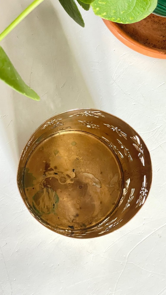 Image 1 of Messing bijen kaarsenhouder