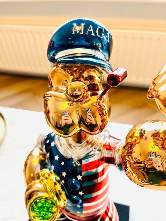 Image 1 of Sculpture XL Popeye USA, Pop Art, Luxe, Argent, Statue, Dessin animé, États-Unis