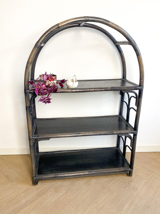 Image 1 of Mobile ad arco in rattan e bambù marrone