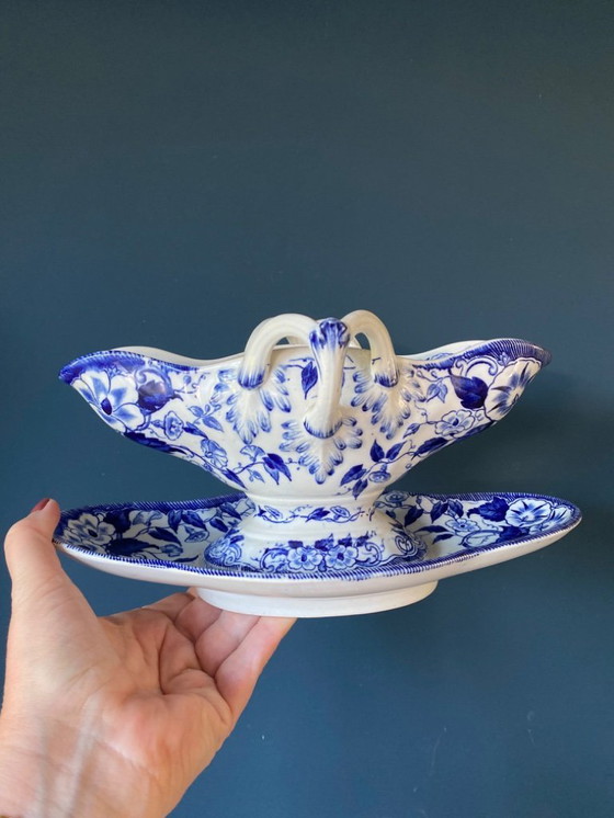 Image 1 of Creil Montreau Flora saucière - rare piece