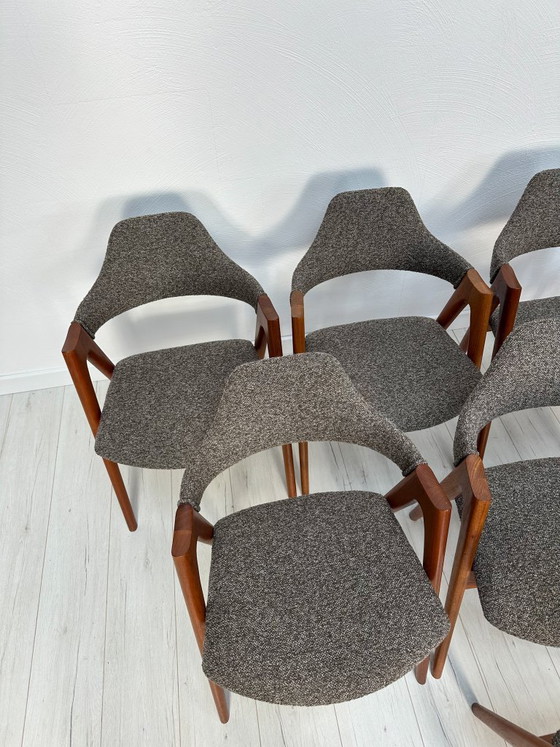 Image 1 of Juego de 8 sillas de comedor danesas "Compass" de teca de Kai Kristiansen para Schou Andersen Møbelfabrik, años 60