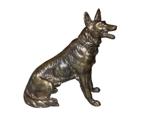 Figura de perro de bronce – Pastor Alemán / Pastor Alemán – decoratieve objecten, Bronze (photo 2 of 6)