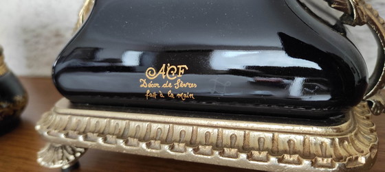 Image 1 of Conjunto Decor de Sèvres: reloj, lámpara y joyero