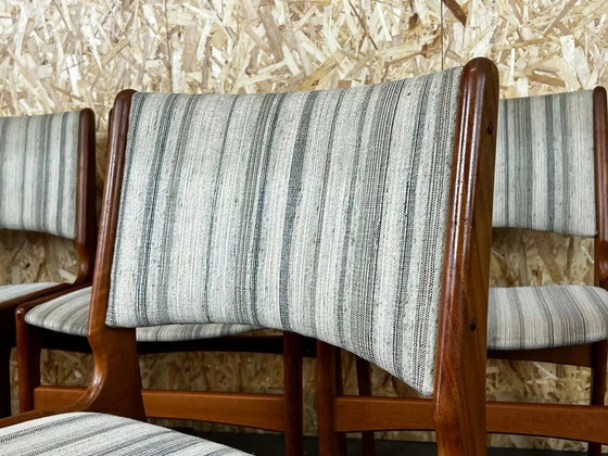 Image 1 of 4x 60's 70's Teak Chair Chaise Dining Chair Henning Kjaernulf Danish 60s