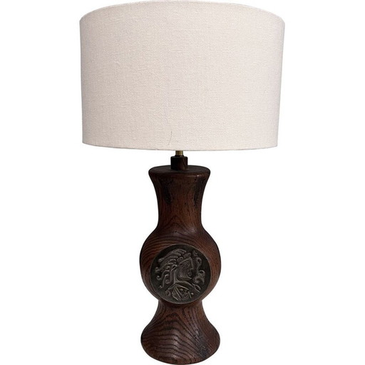 Vintage lamp in solid wood, 1950