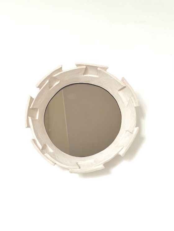 Image 1 of French Contemporary Ceramic Mirror, "Labirinto" by Renzo Maar