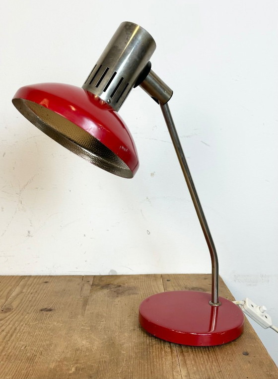 Image 1 of Vintage Red East German Table Lamp from AKA Leuchten, 1970s