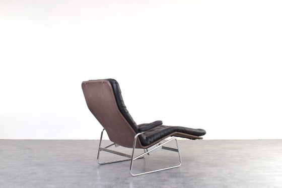 Chaise longue modelo Fenix ​​de piel y cromo de Bauhaus, diseñada por Sam Larsson para Dux. – Metal, Leather (photo 7 of 14)