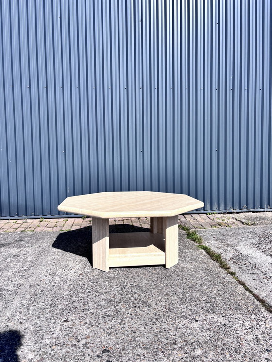 Image 1 of Table de salon vintage en travertin