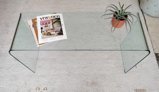 Image 1 of Glass design side table, console in Fiam style