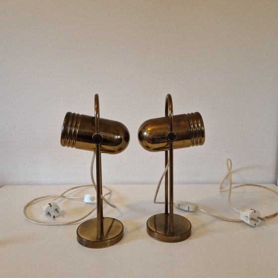 Image 1 of Heinz Neuhaus / Rolf Krüger 2 vintage lamps copper table lamp