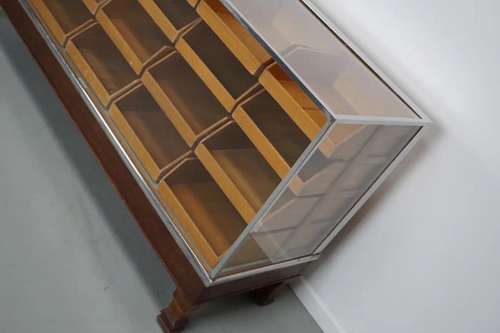 Image 1 of Vintage Engelse esdoorn en eiken haberdasherykast / toonbank, jaren 1930