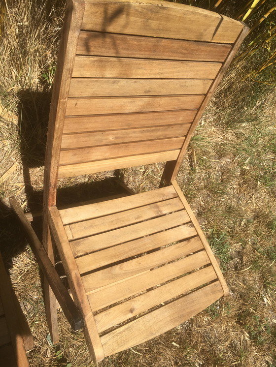 Image 1 of Paar vintage opvouwbare tuinstoelen