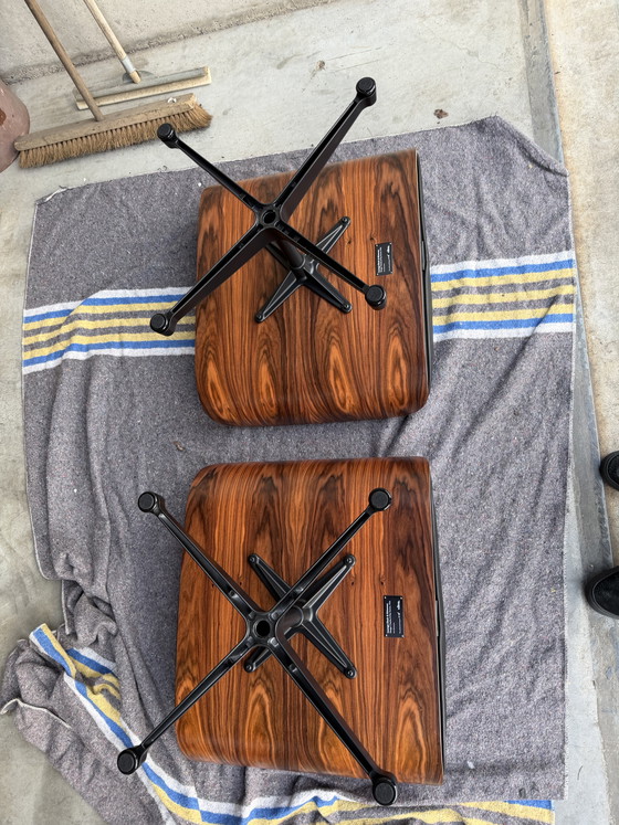 Image 1 of 2 poltrone lounge Vitra Eames XL originali con poggiapiedi, in pregiata pelle nera e palissandro Santos, NUOVE!!