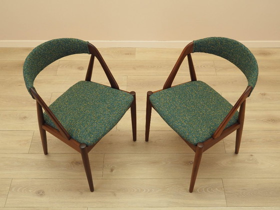 Image 1 of Set van twee teakhouten stoelen, Deens design, jaren 70, ontwerper: Kai Kristiansen